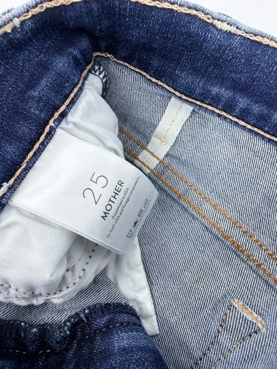 MOTHER The Hustler Ankle Fray Jeans Size 25 High Rise Flare Raw Hem - Picture 7 of 8